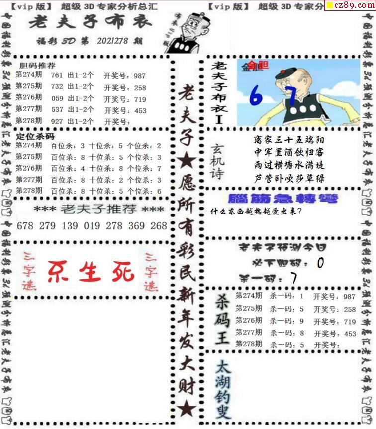 福彩3D图谜总汇大全——茄子篇