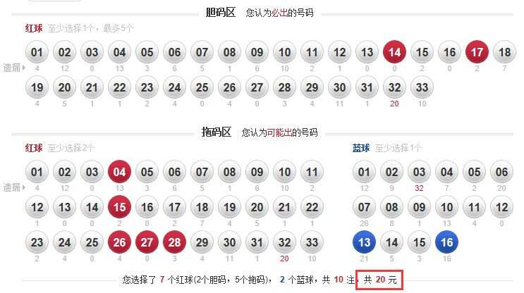 双色球投注金额计算方法详解