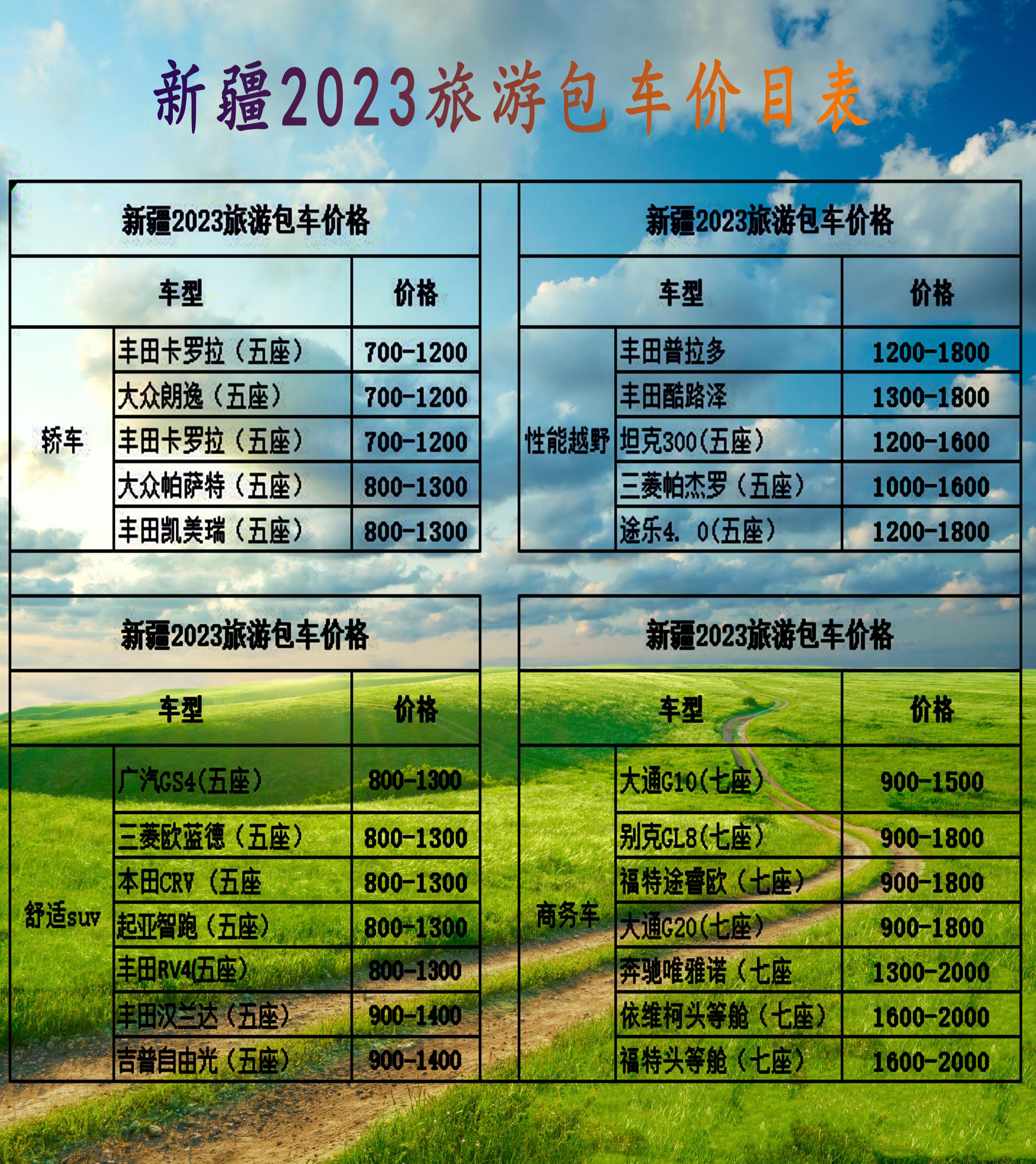 新疆旅游团报名价格表详解